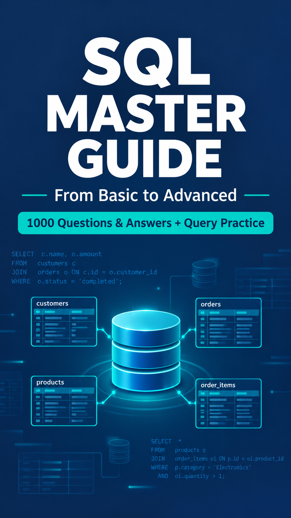 Cover of SQL Interview Guide with Query Practice
